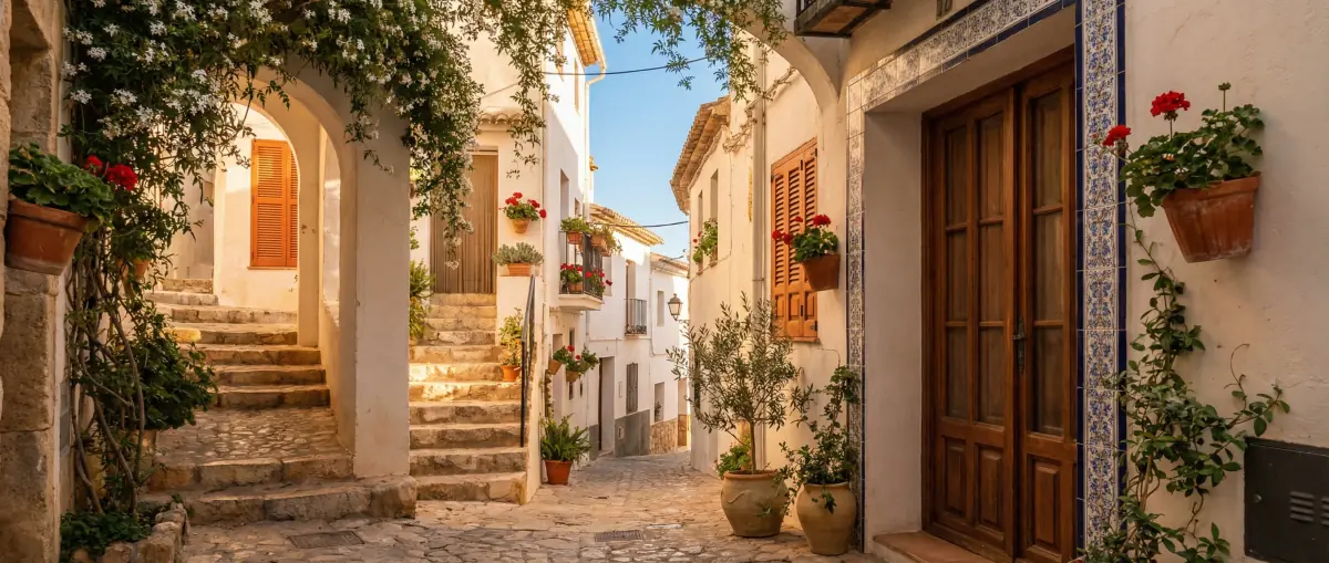 Residential street view in Altea, Spain — local pest control area